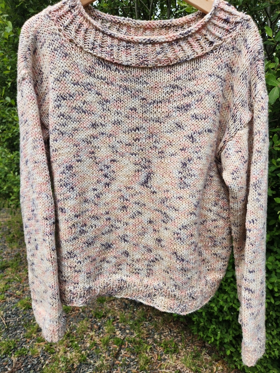 Sweaters - Soft Speckled Crewneck Sweater in Cream Pink